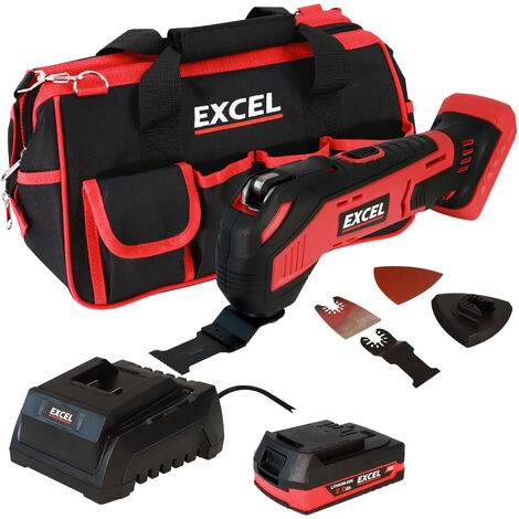 Excel 18V Oscillating Multi Tool with Quick Release Blade with 1 x 2.0Ah Battery Charger & Excel Bag EXL10097:18V