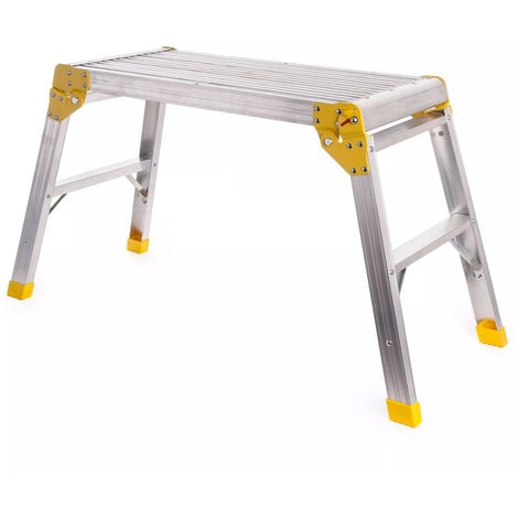 Excel Aluminium Hop up Step Ladder Odd Job Folding Stool Platform Work Bench 700MM