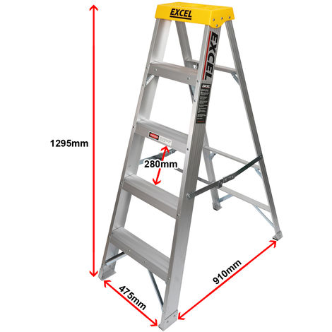 Excel Aluminium Step Ladder 5 Tread 1.3m Heavy Duty