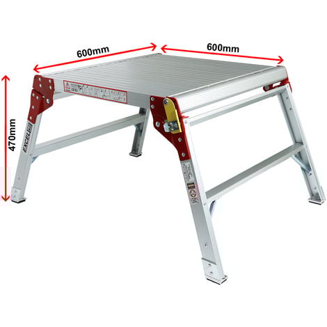 Excel Aluminium Workbench Platform Heavy Duty Folding Hop Up 600mm x 600mm