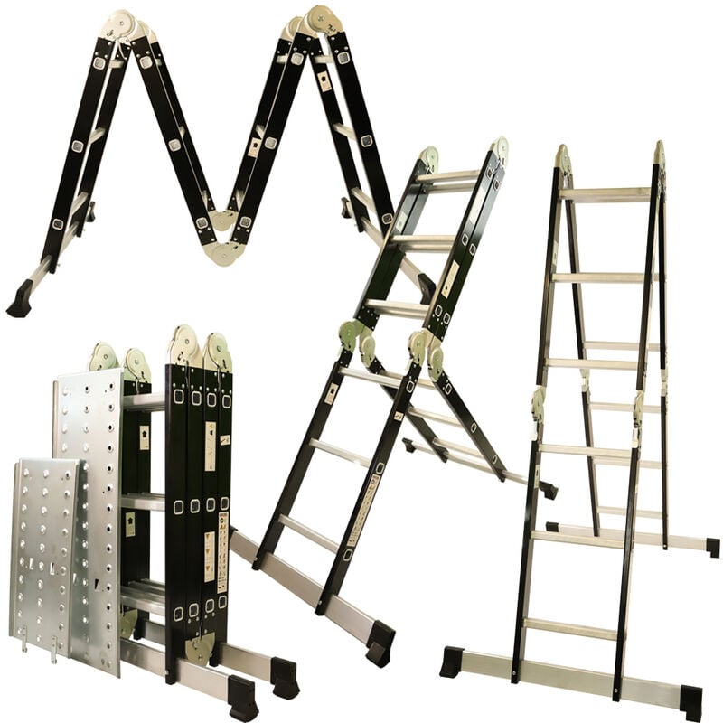 Excel - 12 Tread Steel Multi-Purpose Combination Ladder with Platform