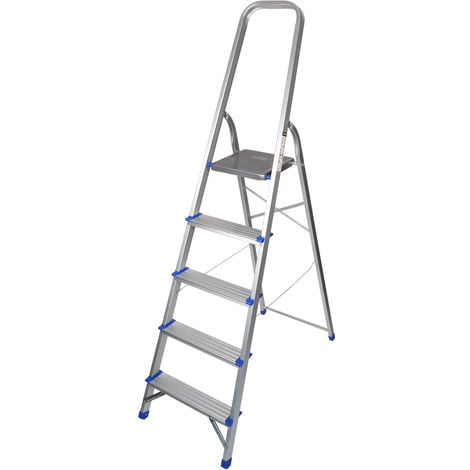 Excel Household Aluminium Step Ladder 5 Tread 1.06m Non-Slip Lightweight