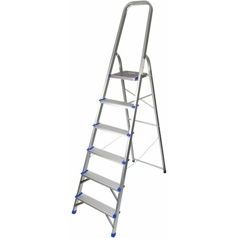 Excel Household Aluminium Step Ladder 6 Tread 1.28m Non-Slip Lightweight