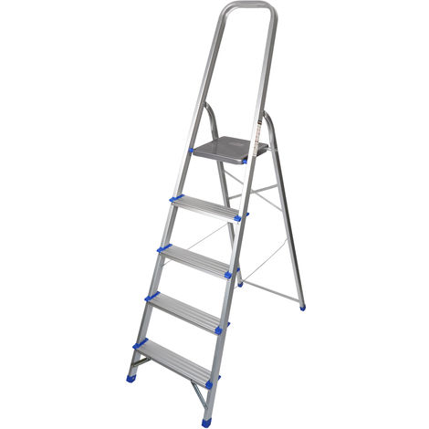 Excel Household Aluminium Step Ladder 5 Tread 1.06m Non-Slip Lightweight