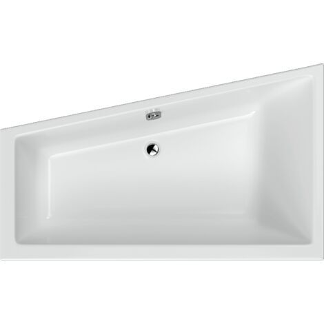 Excellent  Baignoire d'angle m-sfera slim - 160x95 cm - Blanc brillant - Confortable et élégant