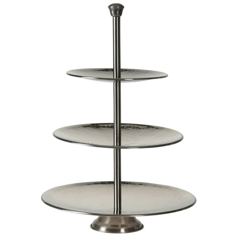 Excellent Houseware - 3-tier Serving Stand 36.5 cm Stainless Steel Silver