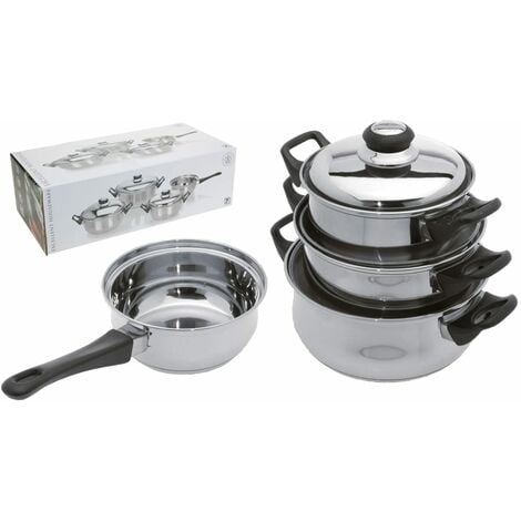 Excellent Houseware 7 Piece Casserole Set Stainless Steel 3 mm