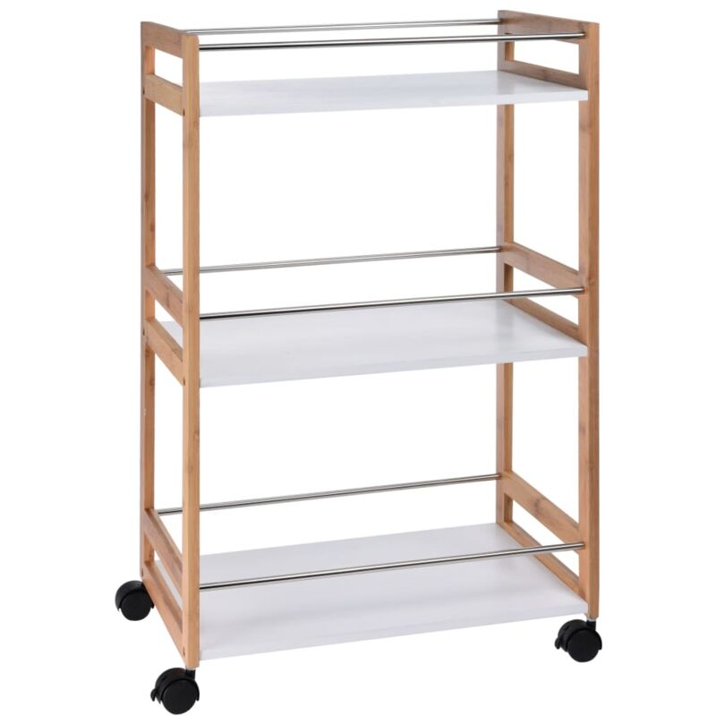 

Carrito de cocina bambú beige y blanco 51x30x80cm - Beige - Excellent Houseware