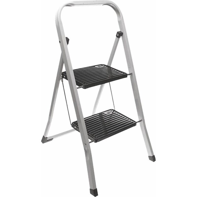 Escabeau de cuisine pliable 2 marches Noir/Métal - Excellent Houseware