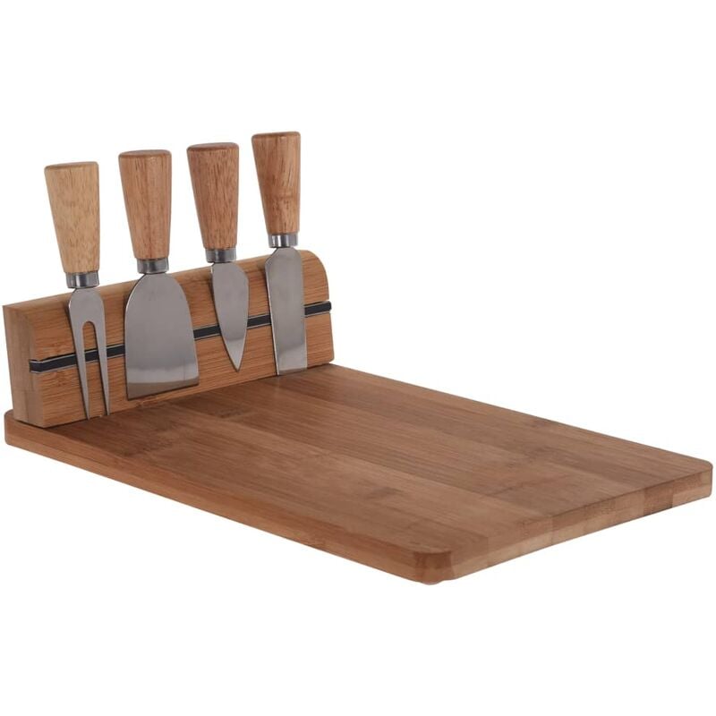 

Soporte para cuchillos de queso con tabla de bambú - Marrón - Excellent Houseware