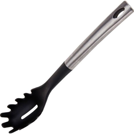 Excellent Houseware Spaghettilepel 33 cm RVS/Noir/Nylon