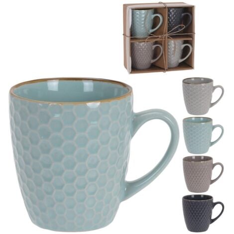 EXCELLENT tazas mug texturas 200 ml 4 piezas lote 4 , Lote 4 tazas mug texturas 200 ml 4 piezasFabricado en gres de alta calidadAptas para lavavajillas y microondasMedi