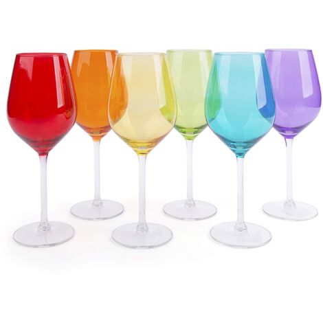 Excelsa 60687 Scratch Set 6 Calici, Vetro, Multicolore, 6 x 6 x H. 23 cm