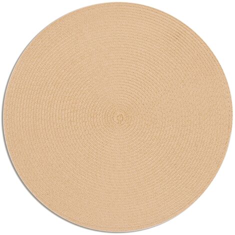 Excelsa 65513 Set di 6 tovagliette rotonde, color crema, diametro 36 cm