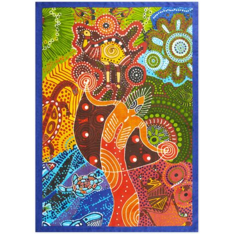 Excelsa Aboriginal Canovaccio da Cucina, 100% Cotone, Cm. 70 x 50, Con Asola