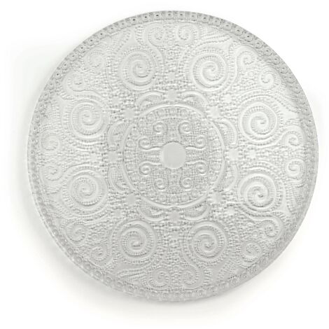 Excelsa Arabesque Piatto a Servire, Vetro, Trasparente, 31 x 31 x 1 cm