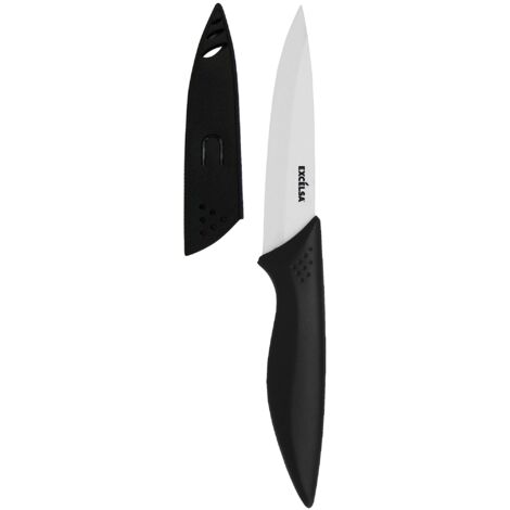 Excelsa Ceramic Coltello Frutta con Coprilama, Nero/Bianco, Lama 10 Cm