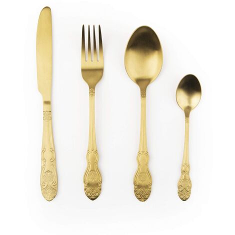 Excelsa Confezione 4 Posate Baroque Oro