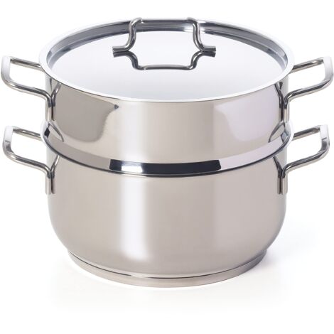 Excelsa Cooking Light Plus Vaporiera 2 Ripiani, Alluminio pressofuso, Argento