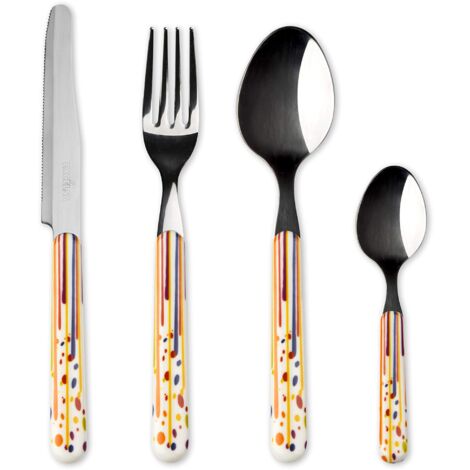 Excelsa Dripping Servizio 24 Posate, Acciaio Inox 18/0