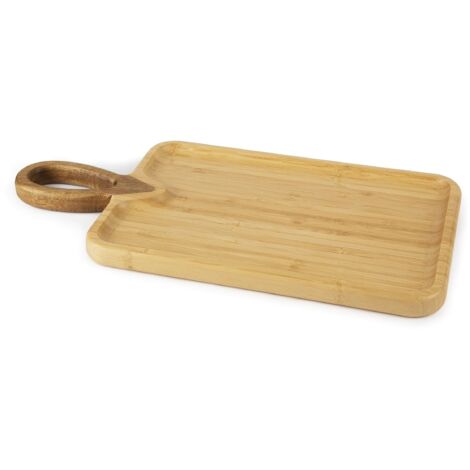 Excelsa Eco Living Tagliere/Vassoio Rettangolare, Bamboo e Acacia, Cm. 30 x 20