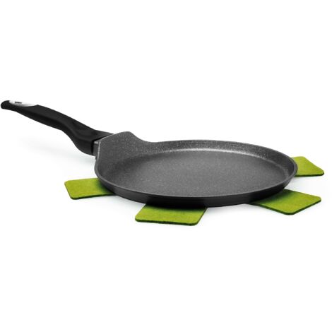 Excelsa EcoEnergy Crepiera Antiaderente, Alluminio, Nero