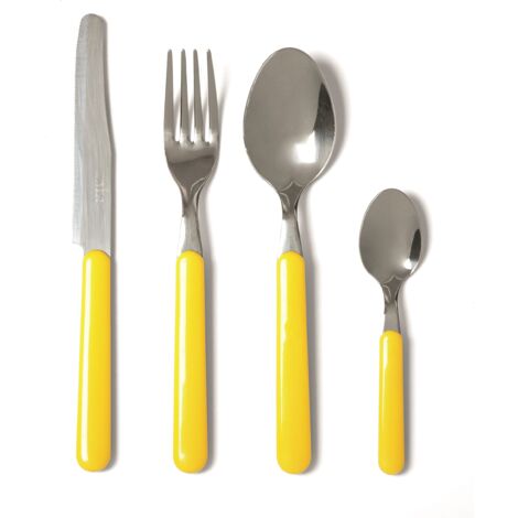 Excelsa Fashion Servizio 24 Posate, Acciaio Inossidabile, Giallo, 9x9x24 cm, unità
