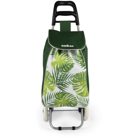 Excelsa Foliage Carrello Porta Spesa, Capacità 38 L, Sacca Rimovibile, Idrorepellente