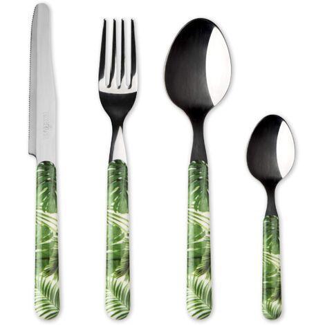 Excelsa Foliage Servizio 24 Posate, Acciaio Inox 18/0