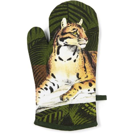 Excelsa Leopard Guanto da Forno, Taglia Unica, Fodera 100% Cotone, Imbottitura in Poliestere