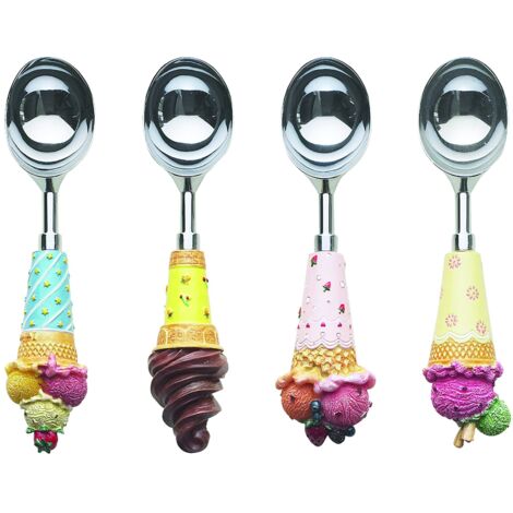 Excelsa Lollypop Porzionatore Gelato, Acciaio, Multicolore, 16x4x4 cm