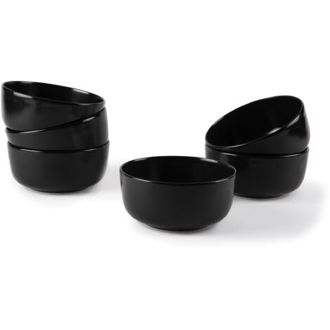 Excelsa Nordic Set 6 Coppette, Ceramica, Nero, Capacità 625 Ml., Effetto Matt