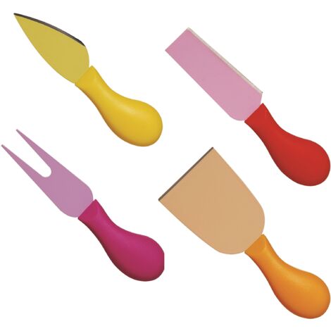 Excelsa Passione Color Set 4 Coltelli Formaggio, Acciaio Inossidabile, Multicolore