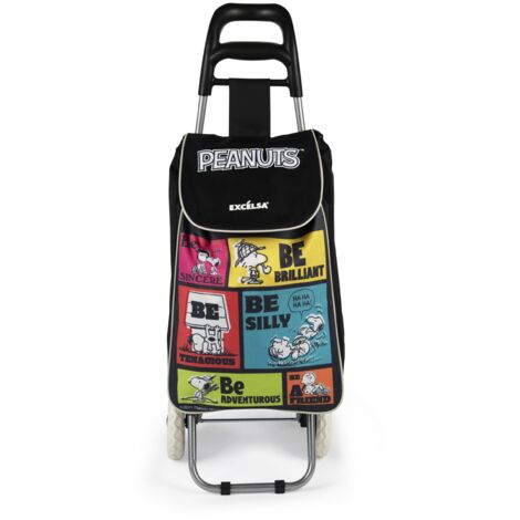 Excelsa Peanuts Be Carrello Porta Spesa, Capacità 38 L, Sacca Rimovibile, Idrorepellente