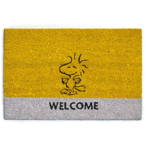 Excelsa Peanuts Zerbino Ingresso Woodstock, Fibra di Cocco, Giallo, 40 x 60 cm