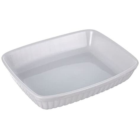 Excelsa Pirofila Rettangolare Perfetta per infornare Ogni Tipo di pietanza, Ceramica, Bianco, 28 X 22