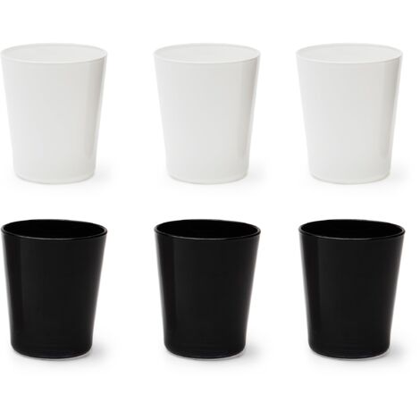 Excelsa Portofino Set 6 Bicchieri, Bianco/Nero, 30 Cl., Vetro Soffiato
