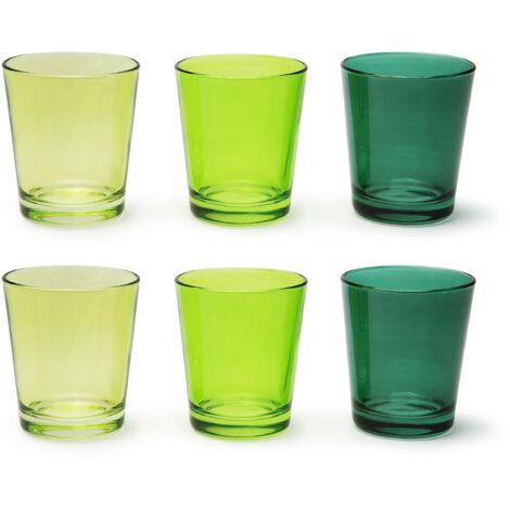 Excelsa Portofino Set 6 Bicchieri, Scala di Verde, 30 Cl., Vetro Soffiato