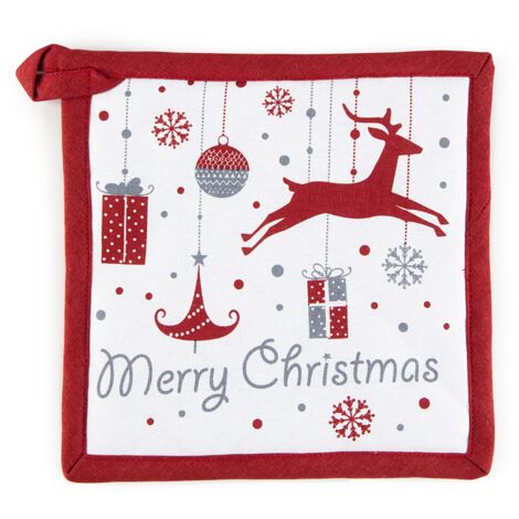 Excelsa Presina da Cucina Merry Christmas, cm. 20 x 20, Cotone e Poliestere (65431)