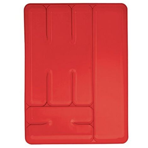 Excelsa Rainbow Portaposate 6 Scomparti, Polipropilene, Rosso, 33 x 25