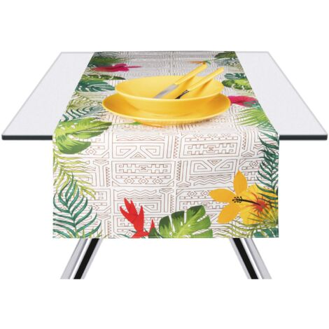 Excelsa Tiki Runner da Tavola, Cotone 100%, Multicolore, 45 x 140 cm