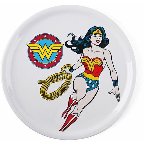 Excelsa Wonder Woman Piatto Pizza, Porcellana, Bianco