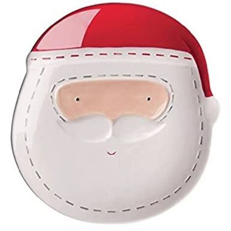 Excelsa Xmas Country Style Piatto, Ceramica, Bianco/Rosso