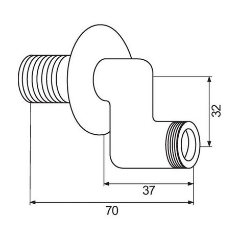 Raccord S silencieux excentrés 1/2 - 3/4 - déport 8 mm pour robinetterie  murale