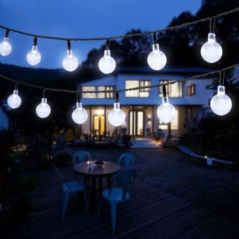 EXCERANDO Tech Guirlande lumineuse solaire, 30 LED boules, Longueur 4.5M, Eclairage solaires ( Blanc chaud )