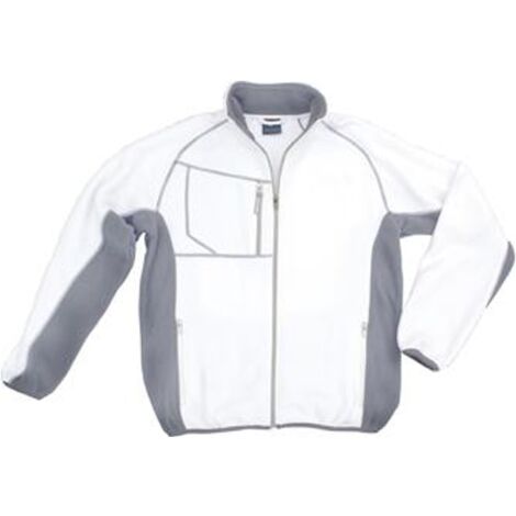 Excess Fleecejacke Champ, Gr. L, weiß/grau