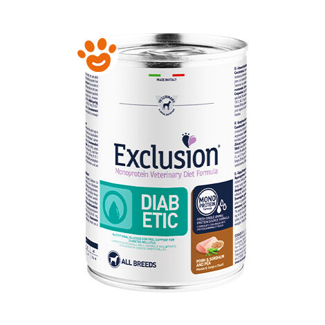Exclusion Cane Diabetic 400gr Maiale Sorgo e Piselli