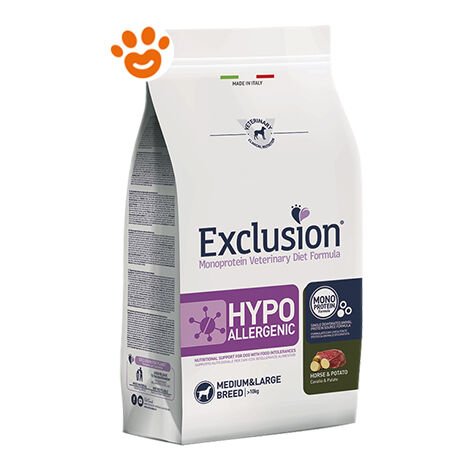 Exclusion Cane Hypoallergenic Medium e Large Breed 12 kg Cavallo e Patate