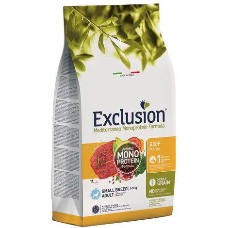 Exclusion Cane Small Adult Mediterraneo Noble Grain 500gr Manzo