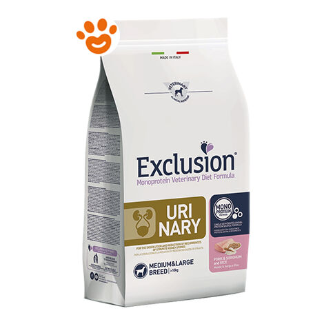 Exclusion Cane Urinary Medium Large Breeds 2 kg Maiale Sorgo e Riso